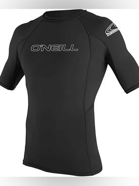 O'Neill Black Short Sleeve Men's Rash Guard Swim Shirt